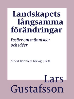 cover image of Landskapets långsamma förändringar